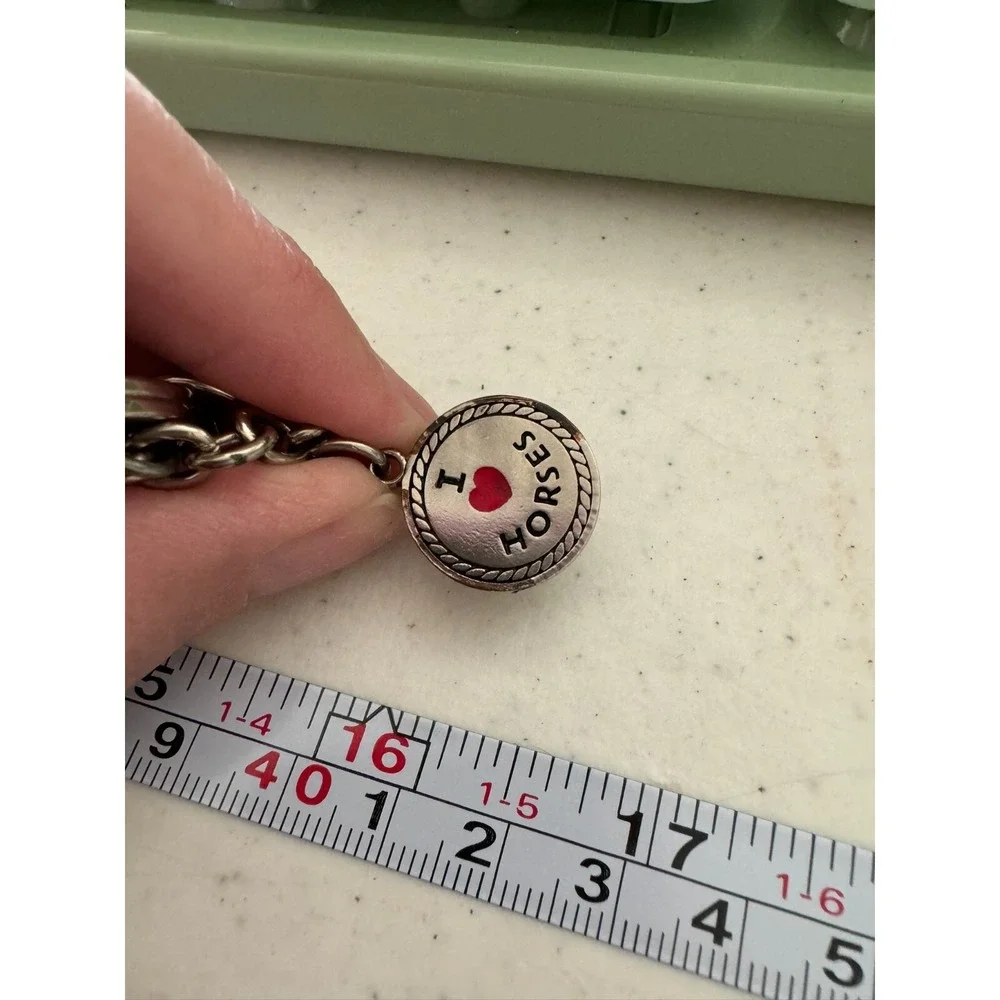 I Love Horses Charm‎ Silver Tone Keychain Key Ring
